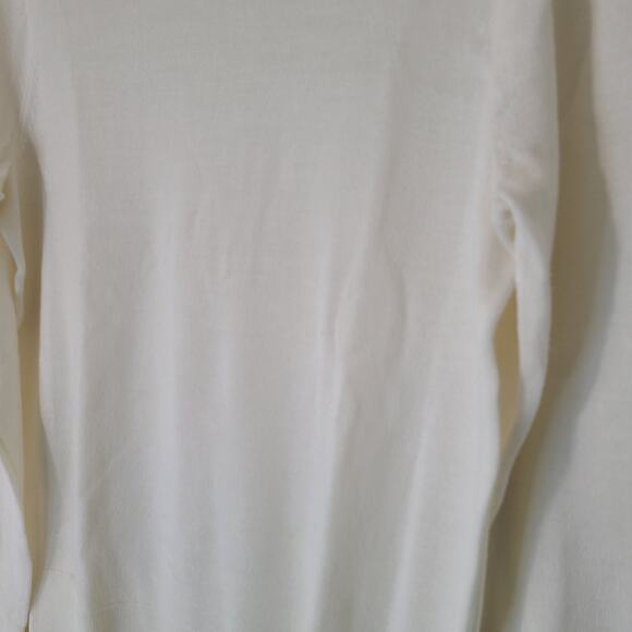 J. Crew Turtleneck Sweater Women's Sz L Merino Wool Ivory Lightweight - Picture 6 of 9